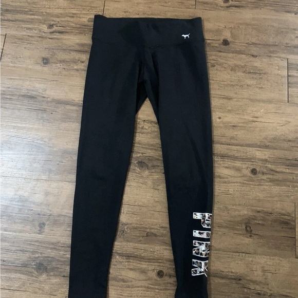 PINK Victoria's Secret Leopard Print Top and bling leggings outfit set S - Picture 9 of 10